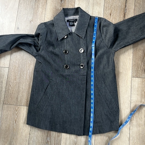 Sandro Black Denim Chambray Double Breasted Jacket Button Down - Picture 10 of 10